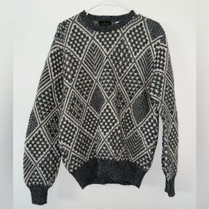 VINTAGE Boundary Waters Geometric Diamond Y2K Sweater size large